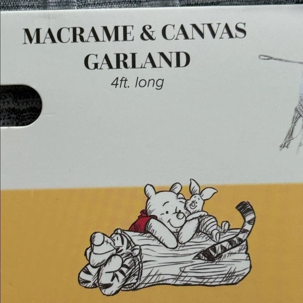Winnie the Pooh Macrame & Canvas Garland Wall Hanging